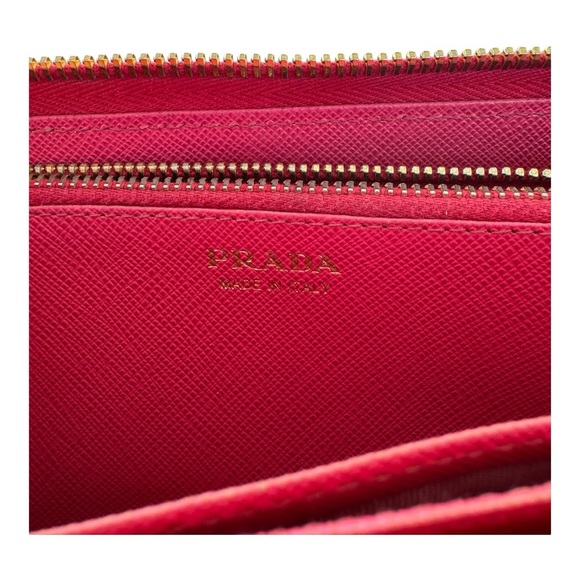 Prada Saffiano Fiocco Leather Peonia Long Zip Wallet (Full Inclusion) - Picture 3 of 11